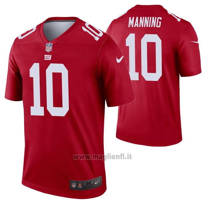 Maglia NFL Legend New York Giants Eli Manning Inverted Rosso